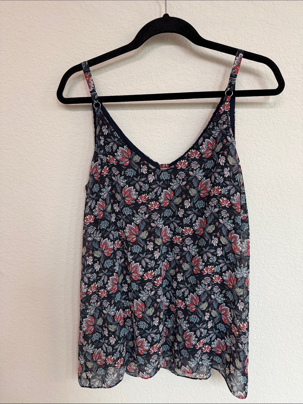 CAbi Navy Top and skirt set with White Label and Red Accent - Picture 7 of 13